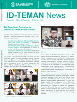 ID-TEMAN News Newsletter | Edition 4 | November – December 2020 Public Disclosure Authorized