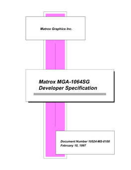 Matrox MGA-1064SG Developer Specification