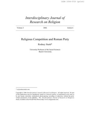 Interdisciplinary Journal of Research on Religion ______Volume 2 2006 Article 6 ______