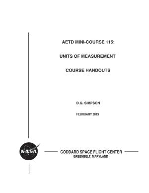 Units of Measurement Course Handouts