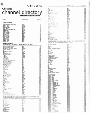 AT&T Uverse Chicago Channel Directory