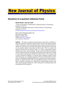 Dynamics of a Quantum Reference Frame