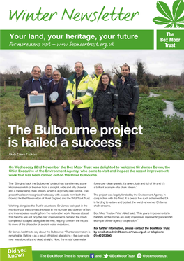 The Bulbourne Project Is Hailed a Success