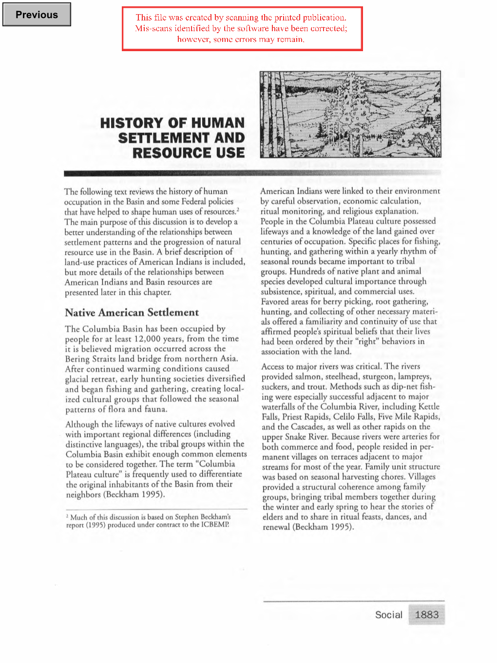 History of Human Settlement and Resource Use