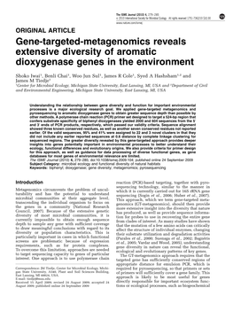 Gene-Targeted-Metagenomics Reveals Extensive Diversity of Aromatic Dioxygenase Genes in the Environment
