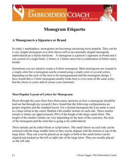 Monogram Etiquette