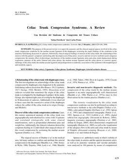 Celiac Trunk Compression Syndrome. a Review