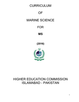 Curriculum of Marine Science
