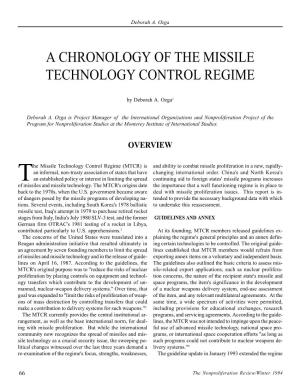 NPR 1.2: a Chronology of the Missile Technology Control Regime
