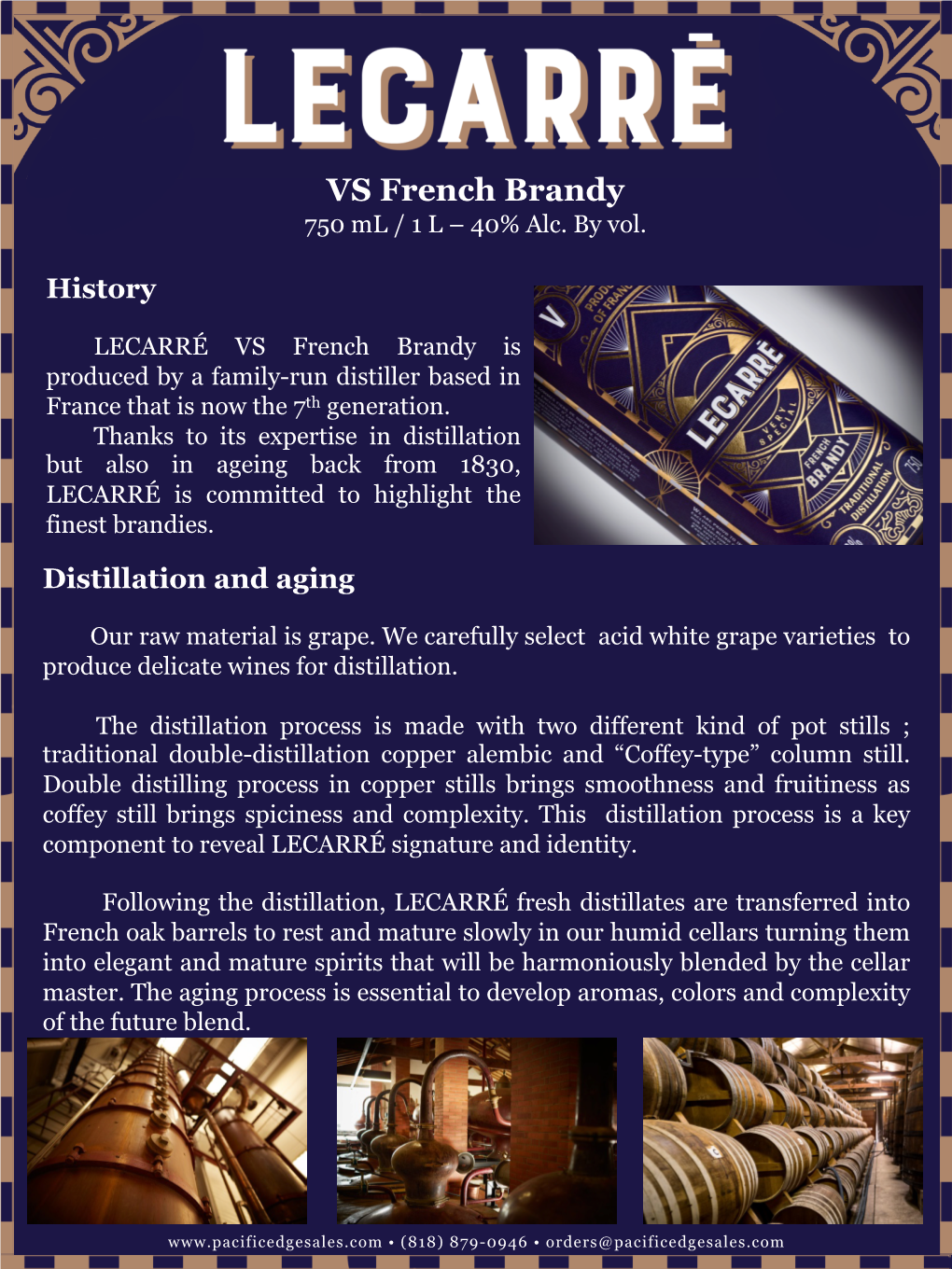 VS French Brandy 750 Ml / 1 L – 40% Alc