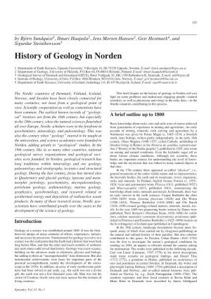 History of Geology in Norden