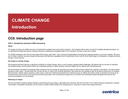 CLIMATE CHANGE Introduction