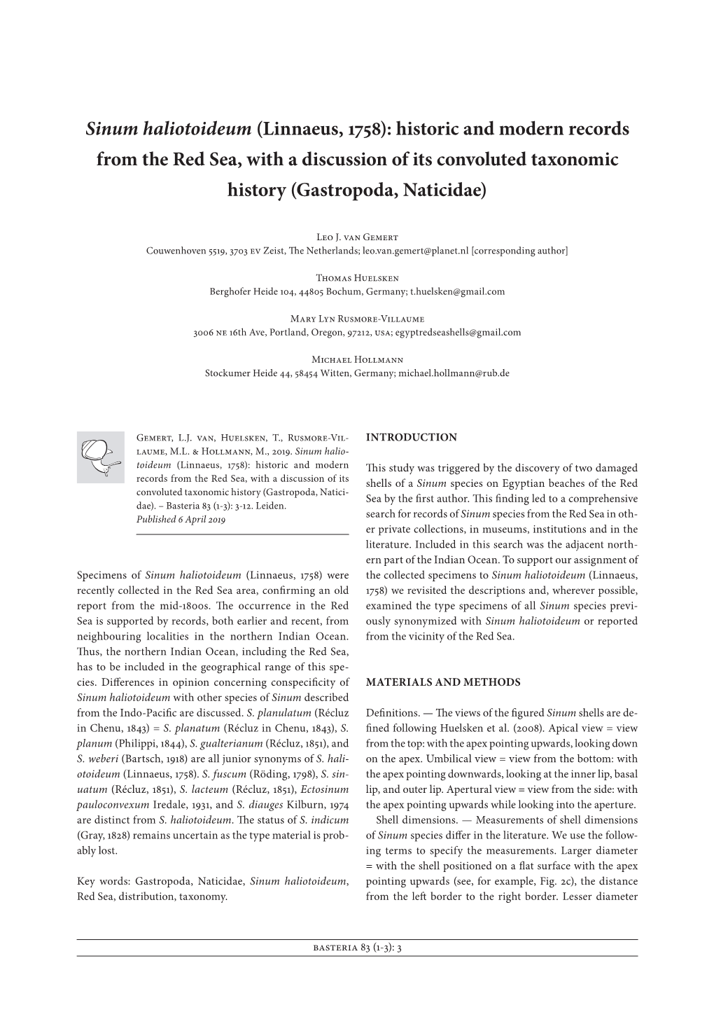 Sinum Haliotoideum (Linnaeus, 1758): Historic and Modern Records from the Red Sea, with a Discussion of Its Convoluted Taxonomic History (Gastropoda, Naticidae)