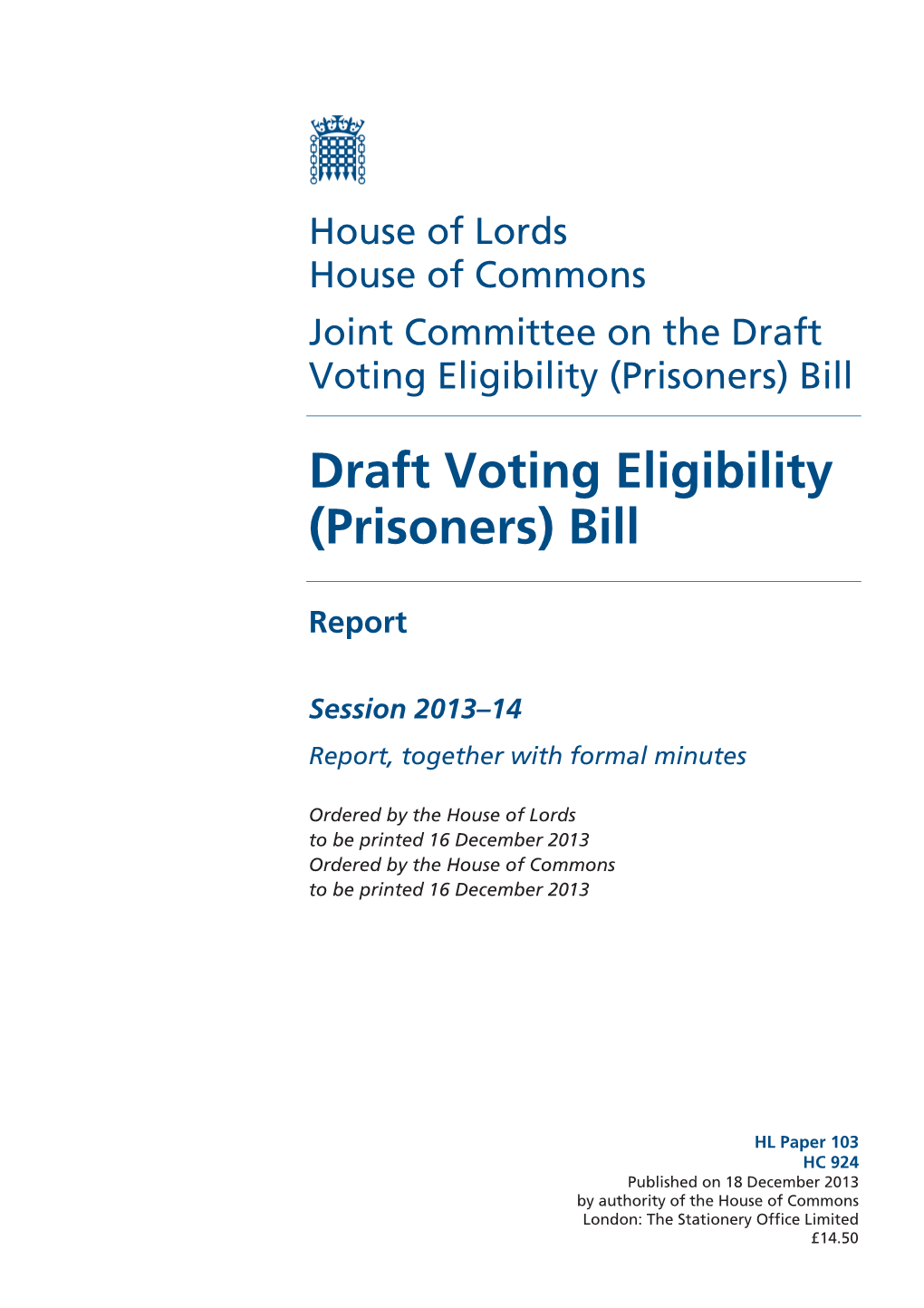 Draft Voting Eligibility (Prisoners) Bill