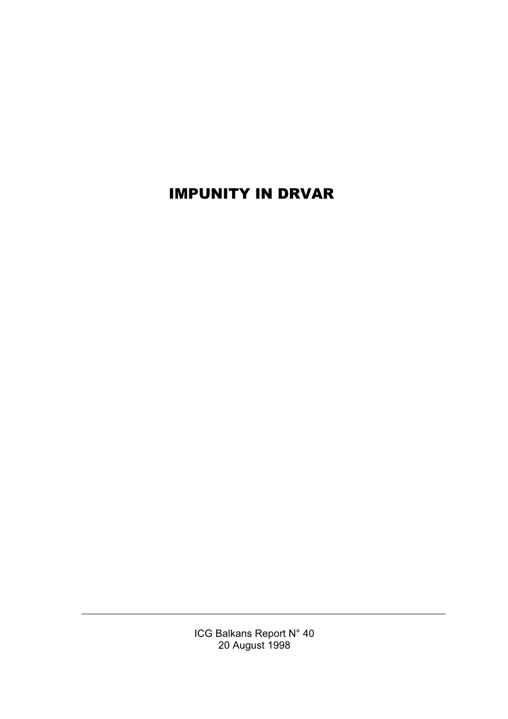 Impunity in Drvar