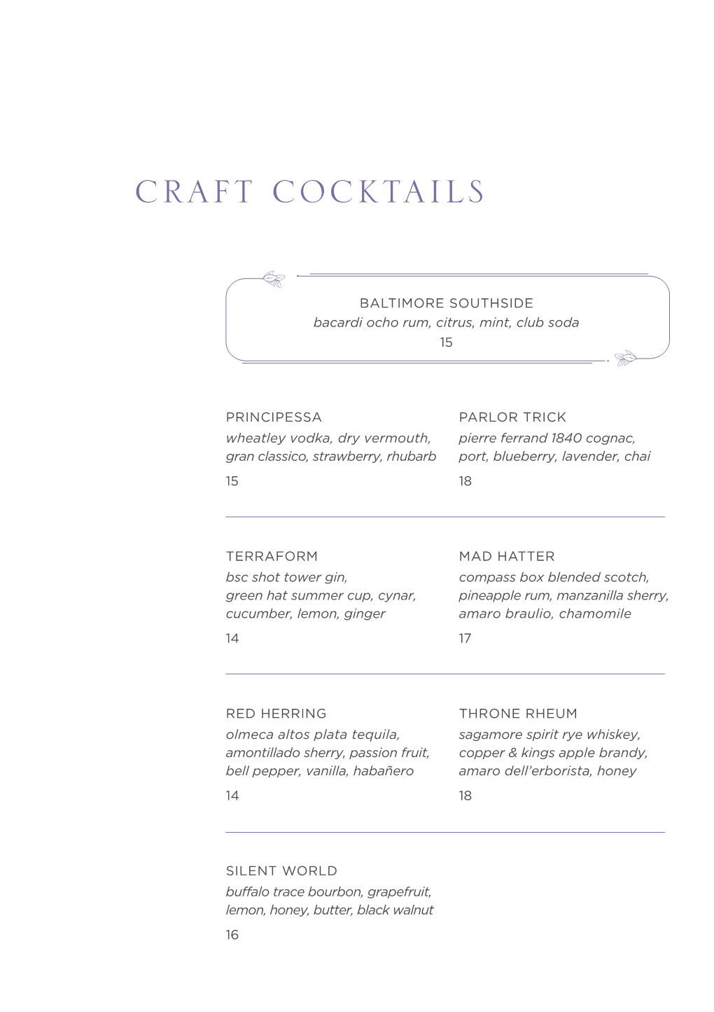 Craft Cocktails