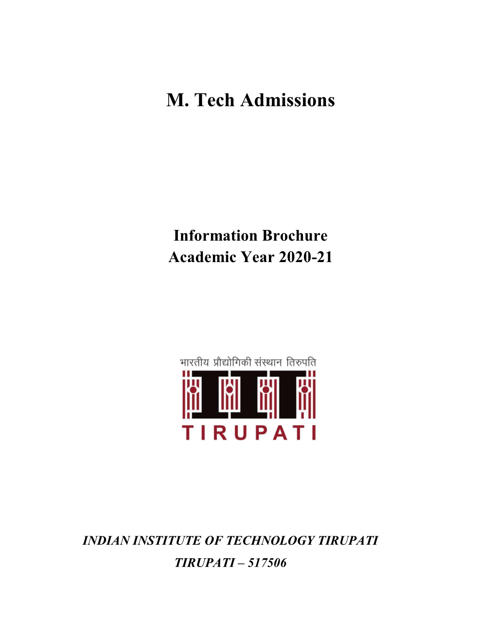 M. Tech Admissions