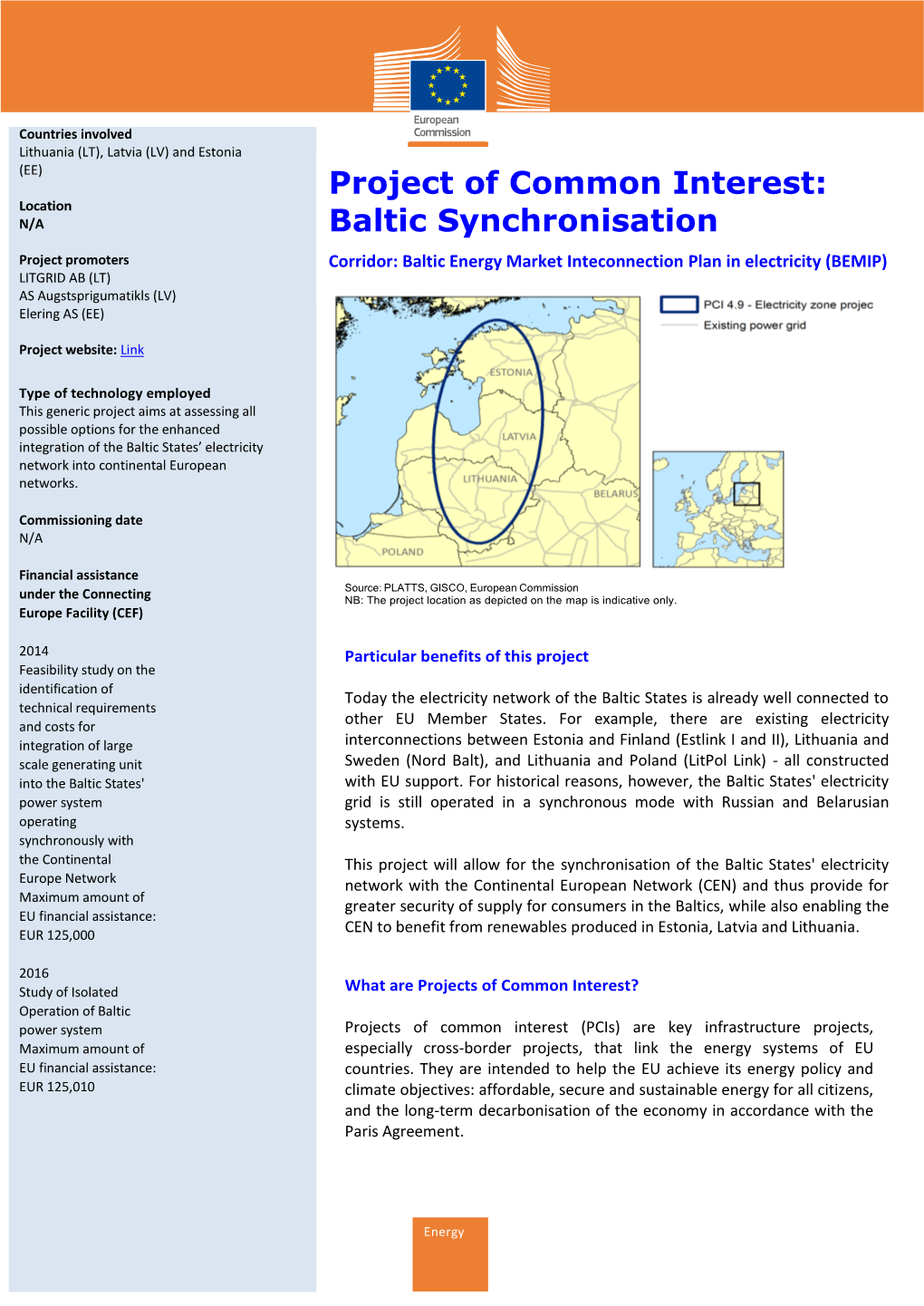 Project of Common Interest: Baltic Synchronisation