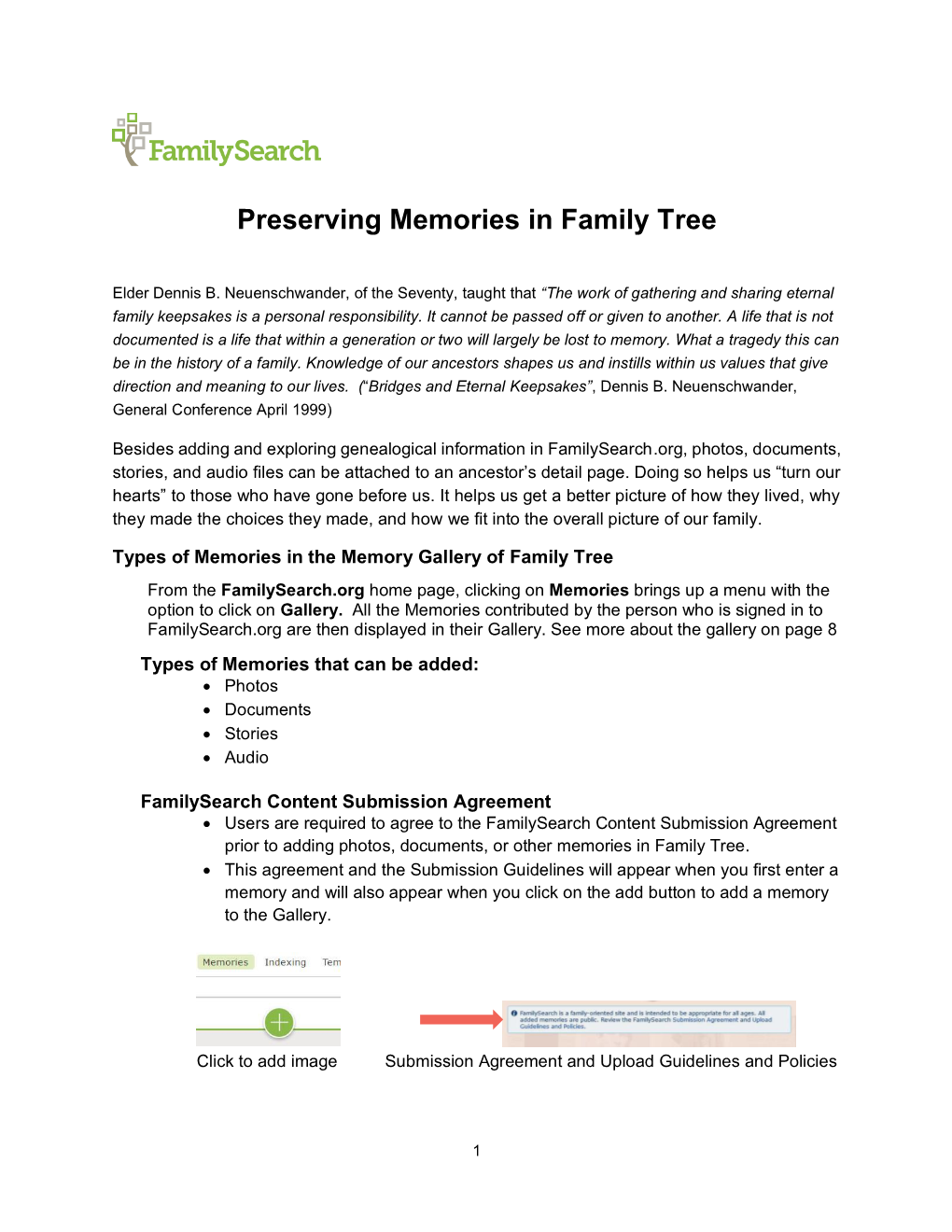 Preserving Memories in Family Tree