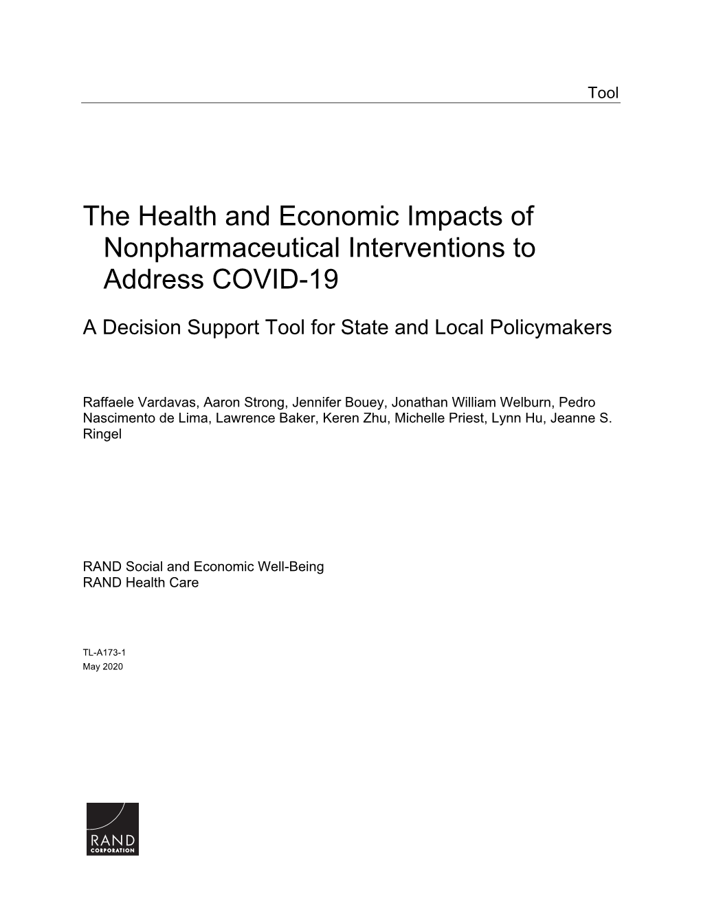 The Health and Economic Impacts of Nonpharmaceutical Interventions to Address COVID-19