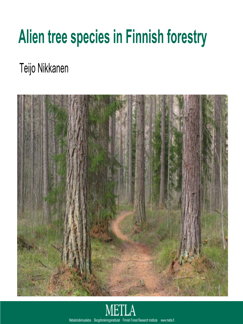 Alien Tree Species in Finnish Forestry