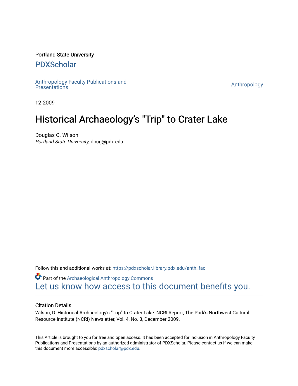 Historical Archaeology's 