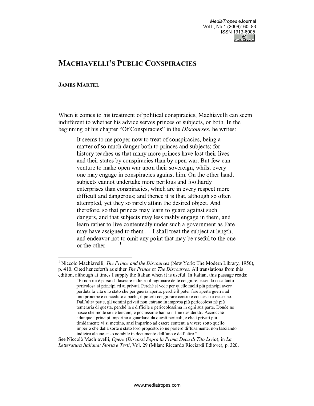 Machiavelli's Public Conspiracies