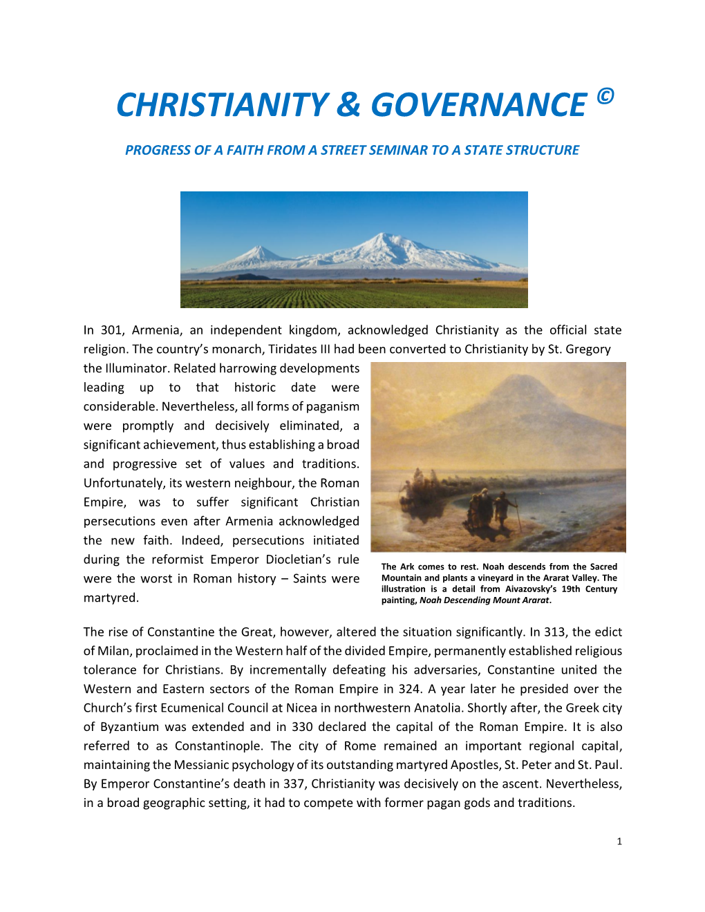 Christianity & Governance ©