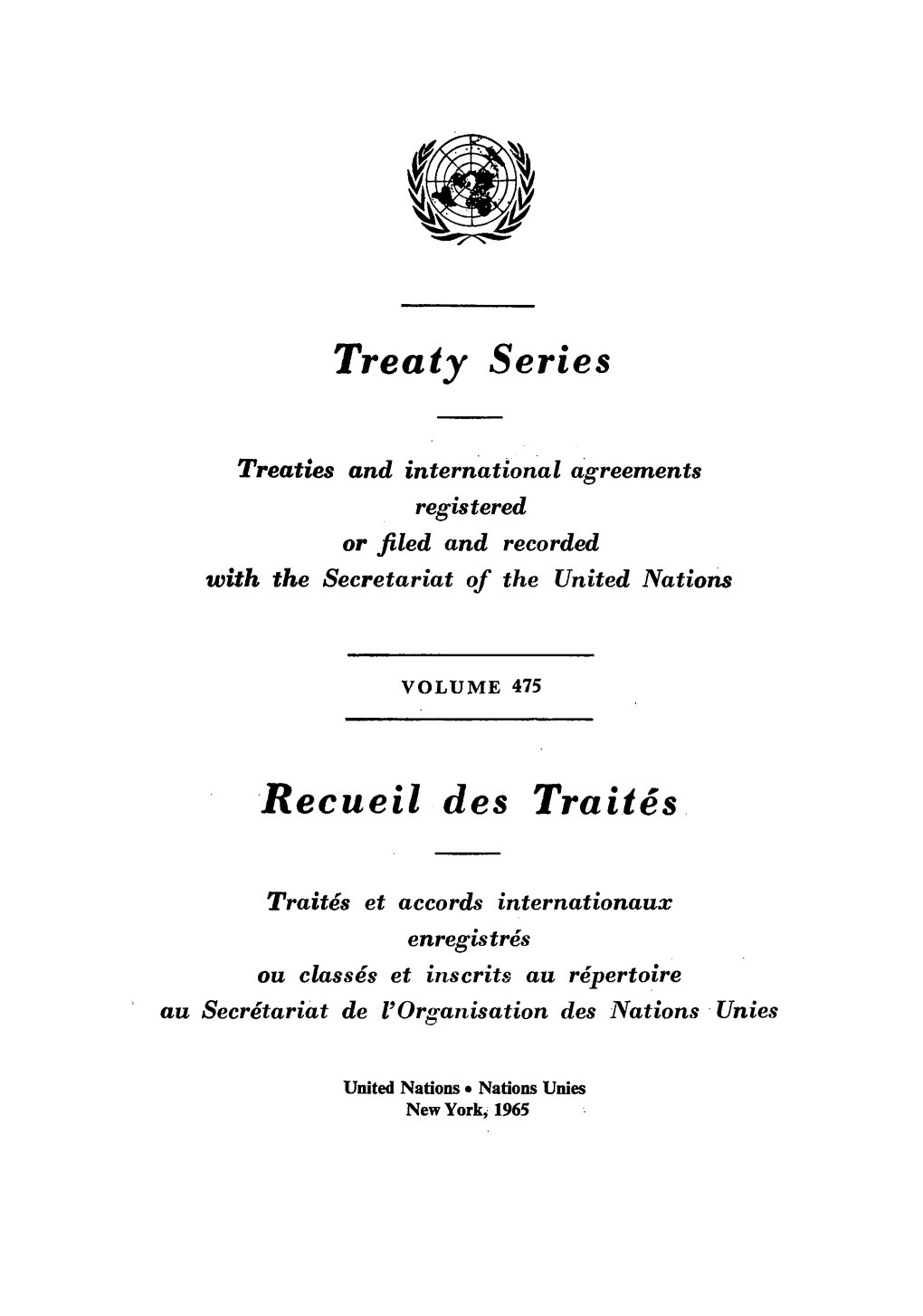 Treaty Series Recueil Des Traits