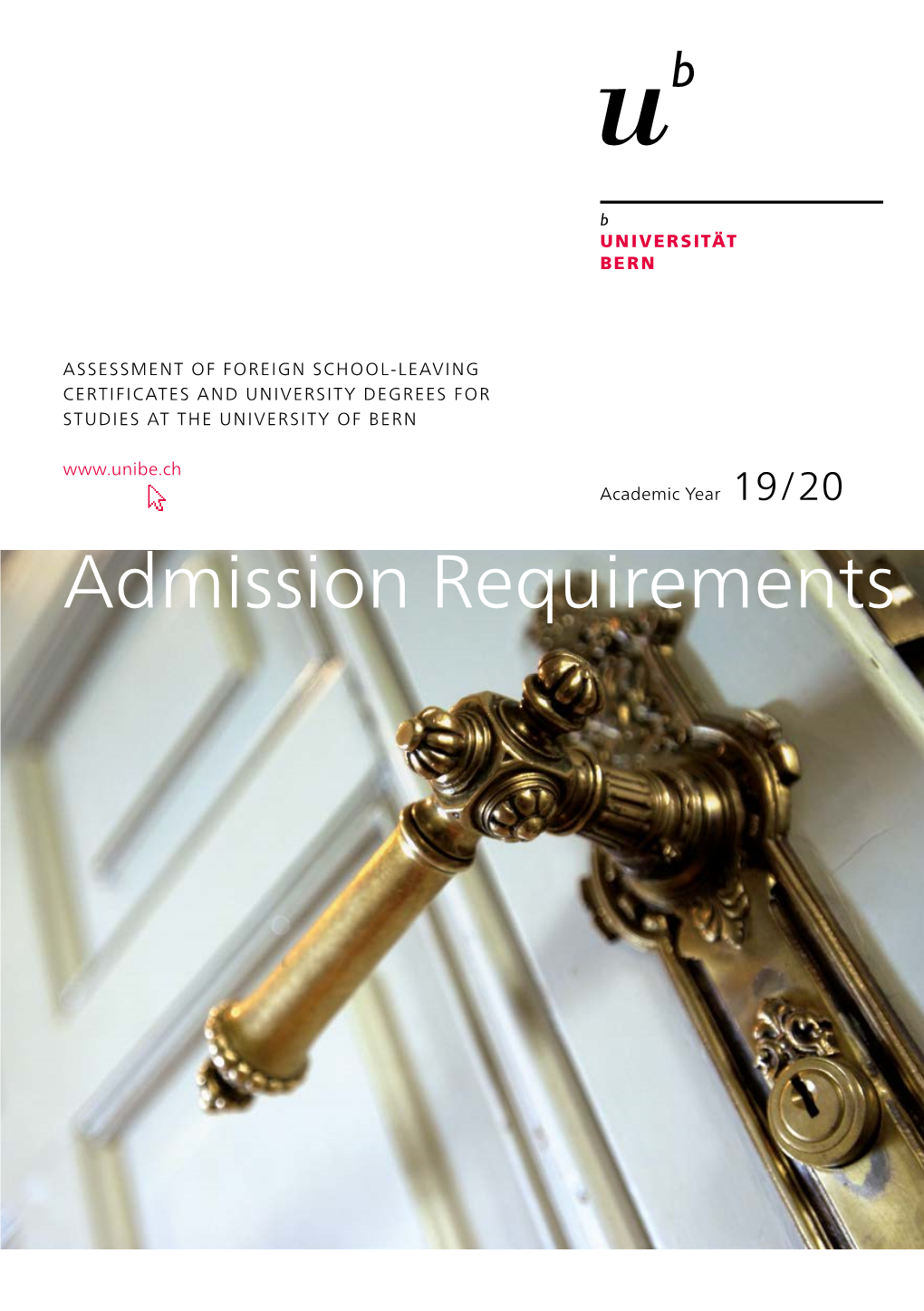 Admission Requirements of the University of Bern