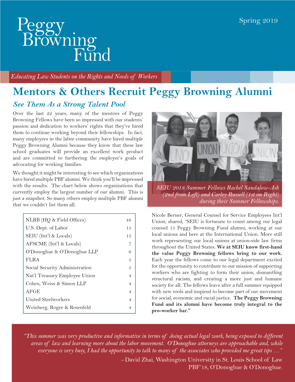 Mentors & Others Recruit Peggy Browning Alumni