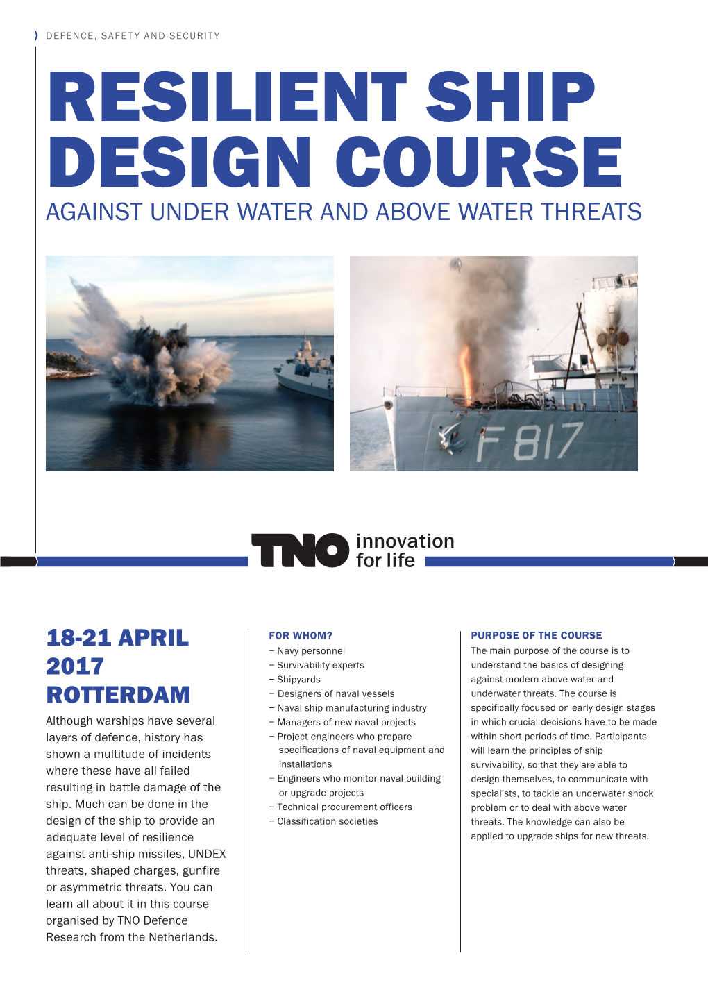 TNO Resilient Ship Design Course 2017