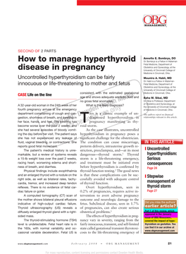 How to Manage Hyperthyroid Disease in Pregnancy