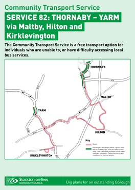 SERVICE 82: THORNABY – YARM Via Maltby, Hilton and Kirklevington