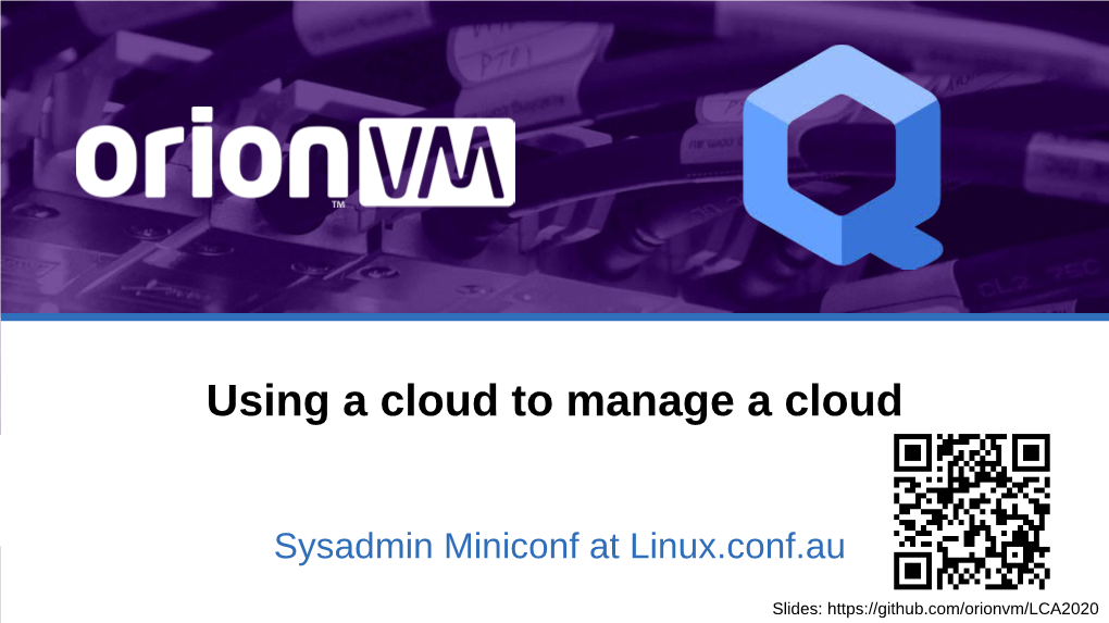 Using a Cloud to Manage a Cloud