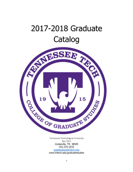 2017-2018 Graduate Catalog