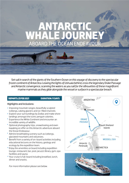 Antarctic Whale Journey Aboard the Ocean Endeavour