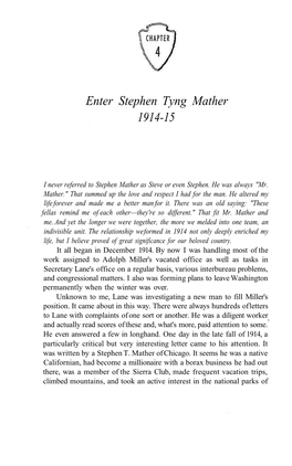 Enter Stephen Tyng Mather 1914-15