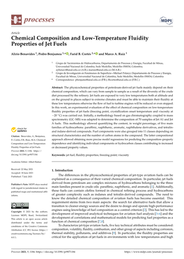Chemical Composition and Low-Temperature Fluidity Properties of Jet Fuels