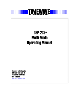 Timewave DSP-232 Plus Manual