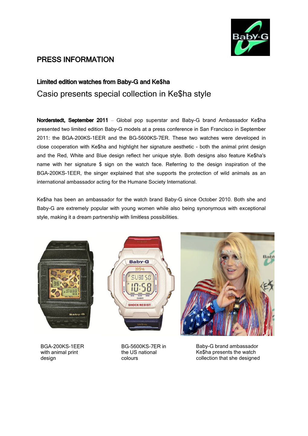 Casio Presents Special Collection in Ke$Ha Style