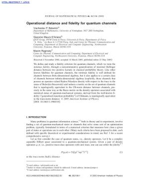 Operational Distance and Fidelity for Quantum Channels