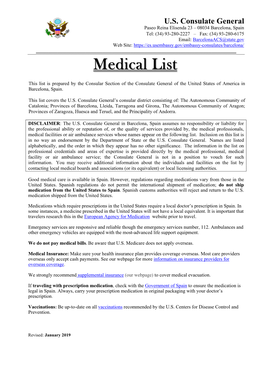 Medical List