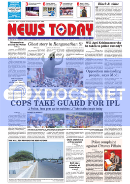 COPS TAKE GUARD for IPL Q Police, Fans Gear up for Matches Q Ticket Sales Begin Today
