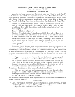 Mathematics 135H – Linear Algebra I: Matrix Algebra Trent University, Fall