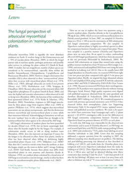 The Fungal Perspective of Arbuscular Mycorrhizal Colonization in &#X2018