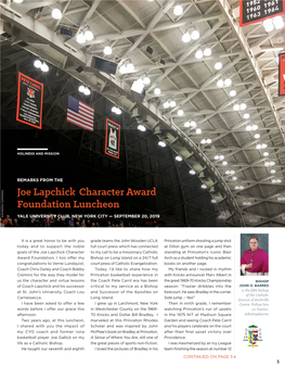 Joe Lapchick Character Award Foundation Luncheon