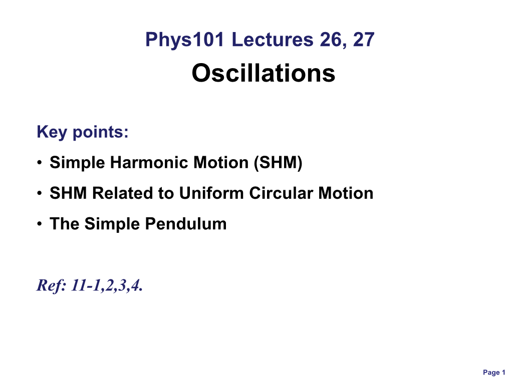 Oscillations