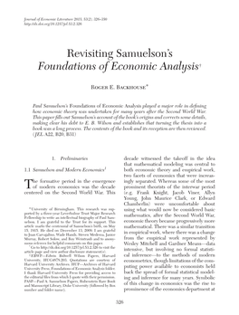 Revisiting Samuelson's Foundations of Economic Analysis