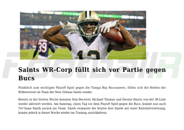 Saints WR-Corp Füllt Sich Vor Partie Gegen Bucs
